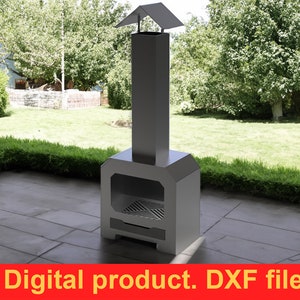 Fire pit Wood Stove. Garden Fireplace. DXF files for plasma, laser, waterjet or CNC. Outdoor wood burning oven for home. Patio Heater. DIY
