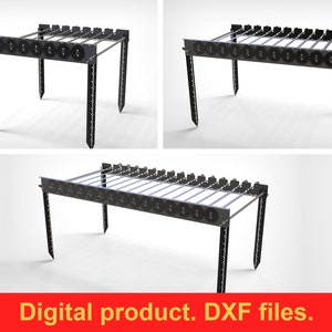 Automatic skewers barbecue Eco 50, DXF, SVG files for plasma, laser, waterjet, cnc. Rotation skewers. Portable Bbq, Grill for Camping. Diy
