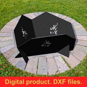 Fire Pit 39&#39;&#39; V2 DXF files for plasma, laser cutting, CNC. Fire Pit Portable for Garden, Collapsible Fire Pit For Camping, DIY Firepit.