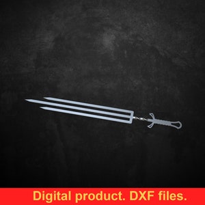 Skewers trident Sword V2, DXF files for plasma, laser, CNC. Kebab skewers for Mangal, Grill, Barbecue, Fire pit, bbq. DIY