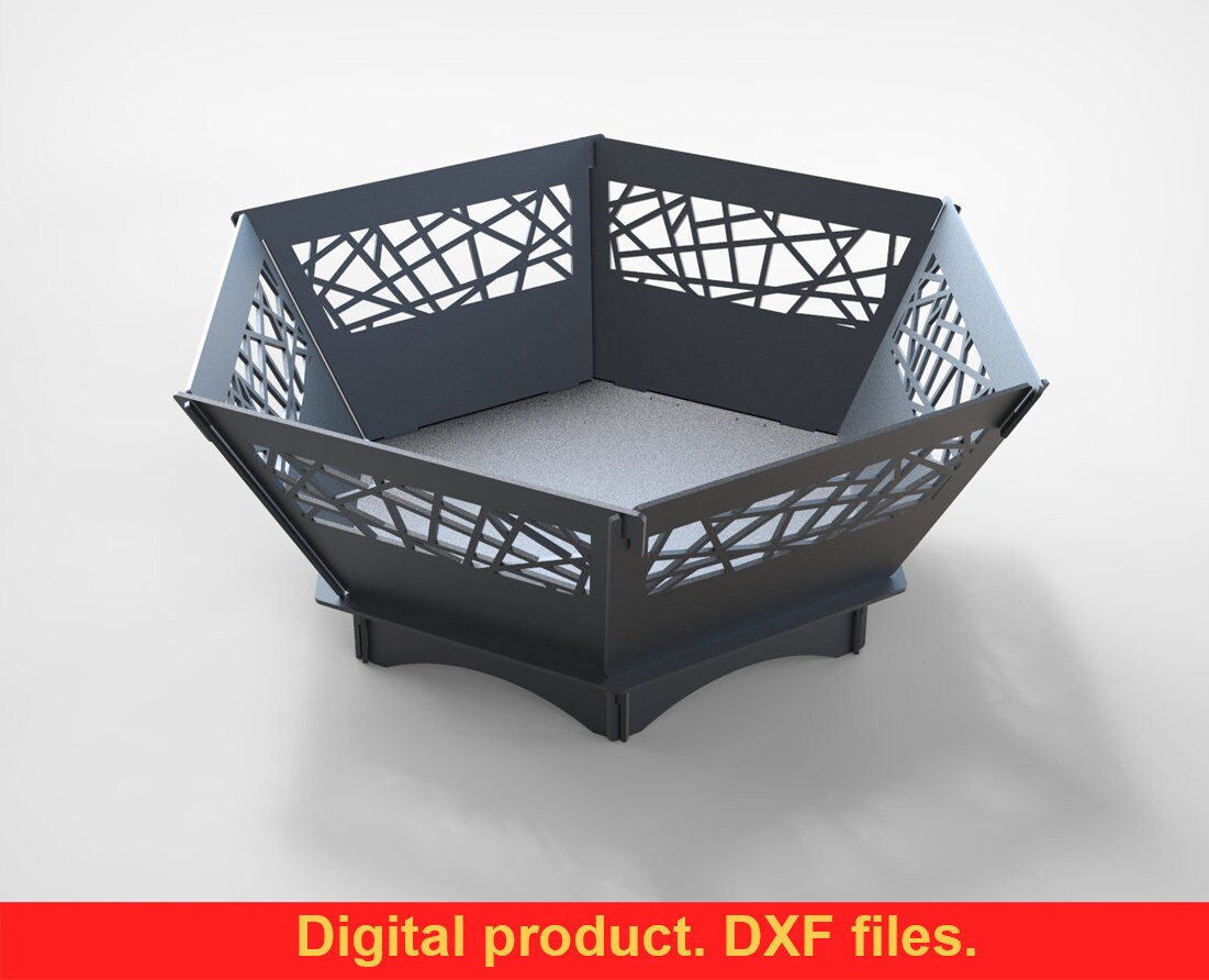 Hexagon Fire Pit V1 DXF files for plasma laser cutting CNC. Etsy