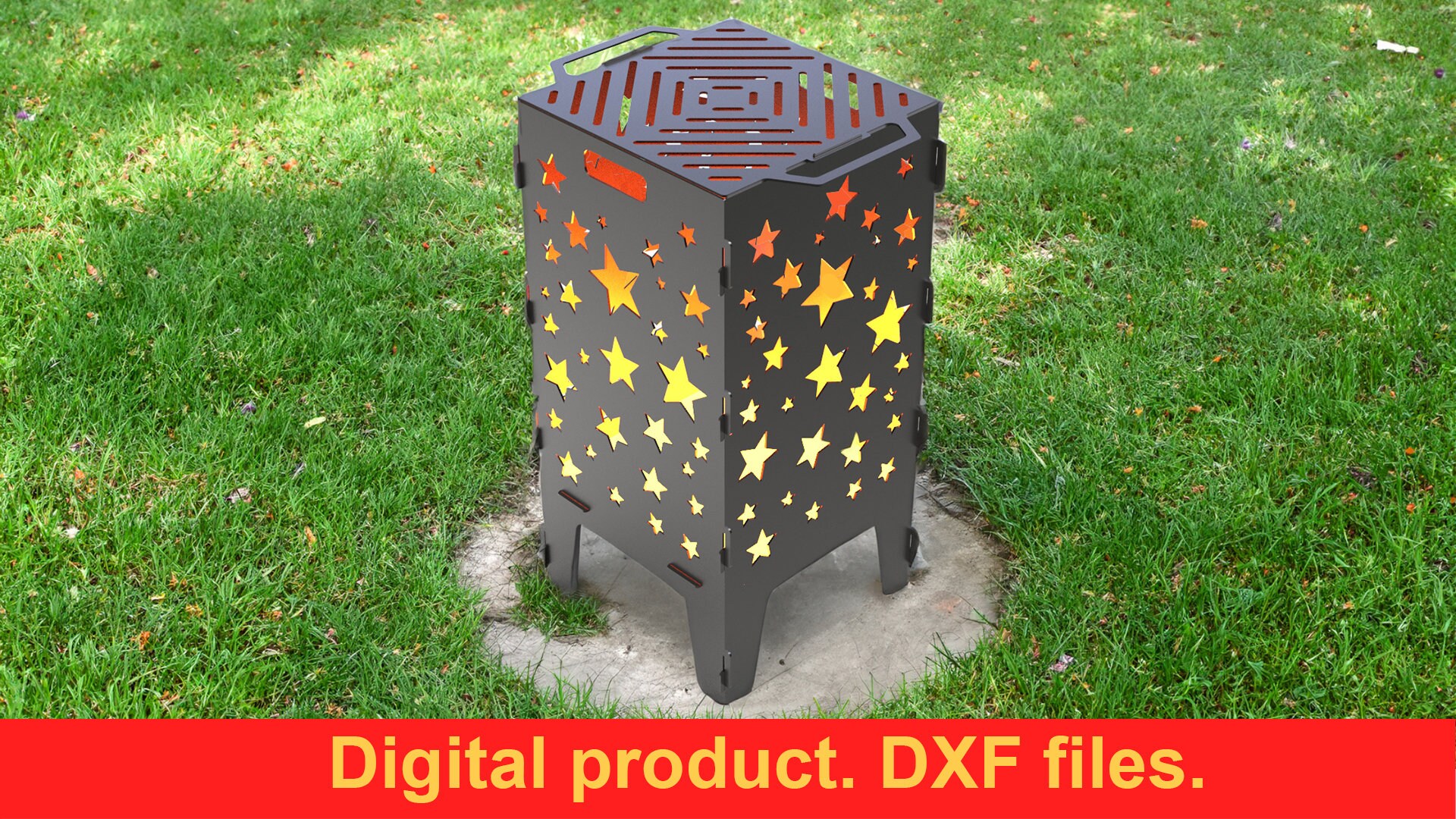 Stars Fire Pit grill DXF files for plasma, laser, CNC, Fire Pit. Mangal, Grill, Barbecue, Firepit bbq. Collapsible Fire Pit, DIY