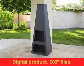 Fire Pit V3n h-59" Garden Fireplace DXF files for plasma, laser, waterjet or CNC. Fire Pit Pyramid Patio Heater. Charcoal Wood Fire Pit. DIY