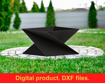 Fire Pit Twist 27'' DXF files for plasma, laser cutting, CNC. Fire Pit Portable for Garden, Welded Fire Pit For Camping, DIY Firepit.