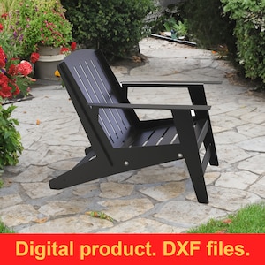 Chair for home or garden outdoors. DXF files for plasma, laser, water cutting or for CNC. Home Backyard Decoration. DIY