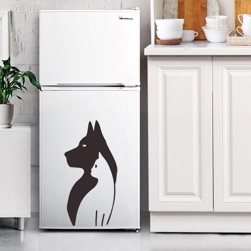 Katze & Hund Schlafzimmer/Home Decor Aufkleber Katze und Hund | Etsy