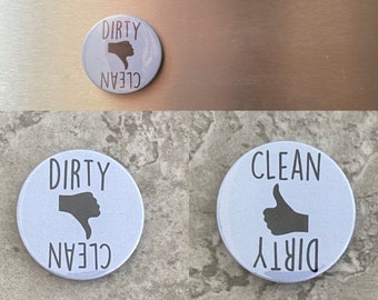 Dishwasher Clean or Dirty Status Magnet in black and grey by LDC