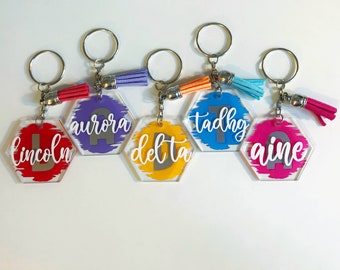 Personalised Keyring |  Name and Initial Keychain | Letter Box Gift | Personalised Name Key Fob | Bag Charm | Wedding Favours