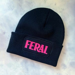 Gorro de lana Feral con puños, talla adulto, estampado, ideal para el invierno. Perfecto para el amigo invisible.