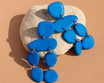 Daphne in Capri Blue | Statement Earring | Lightweight Polymer Clay | Titanium Post | Hypoallergenic