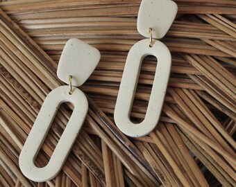 Handmade Polymer Clay Earrings | Everyday Hoop | Minimalist Earrings | Modern Design | Custom Earrings | Lightweight Hypoallergenic Titanium