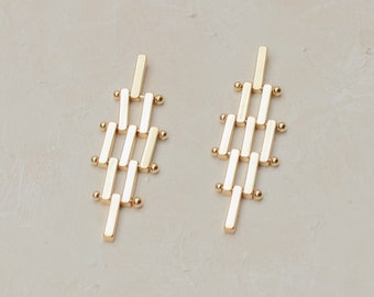 Gold Weave Earrings | Statement | Hypoallergenic