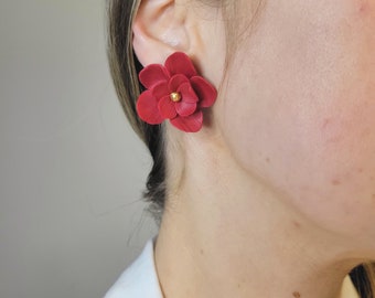 FLORA Studs | Polymer Clay Flower Earrings | Statement | Floral | Lightweight | Hypoallergenic Titanium | Bridal