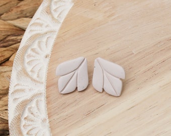 Leaf Stud | Polymer Clay Earrings | Hypoallergenic Titanium | Lightweight