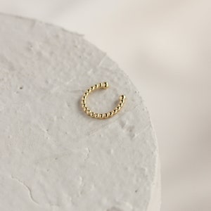 Beaded Gold Ear Cuff | 18k Gold Plated | Clip On Earring | Gold Earrings