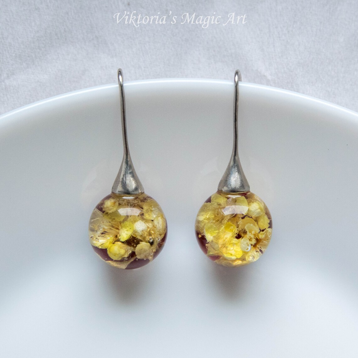 Rowan Earrings. Resin Earrings with Real Rowan flower. Dried Etsy