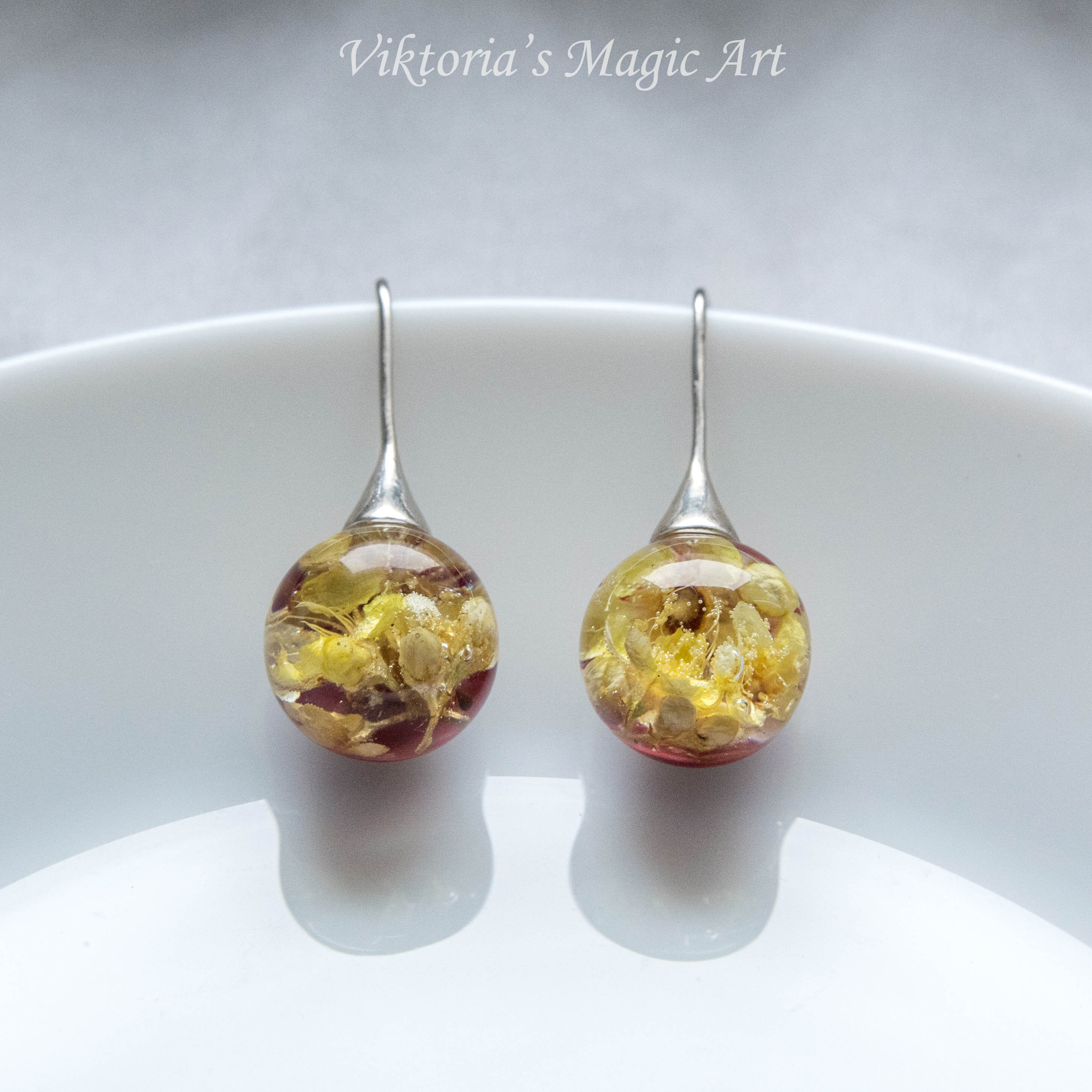 Rowan Earrings. Resin Earrings with Real Rowan flower. Dried Etsy