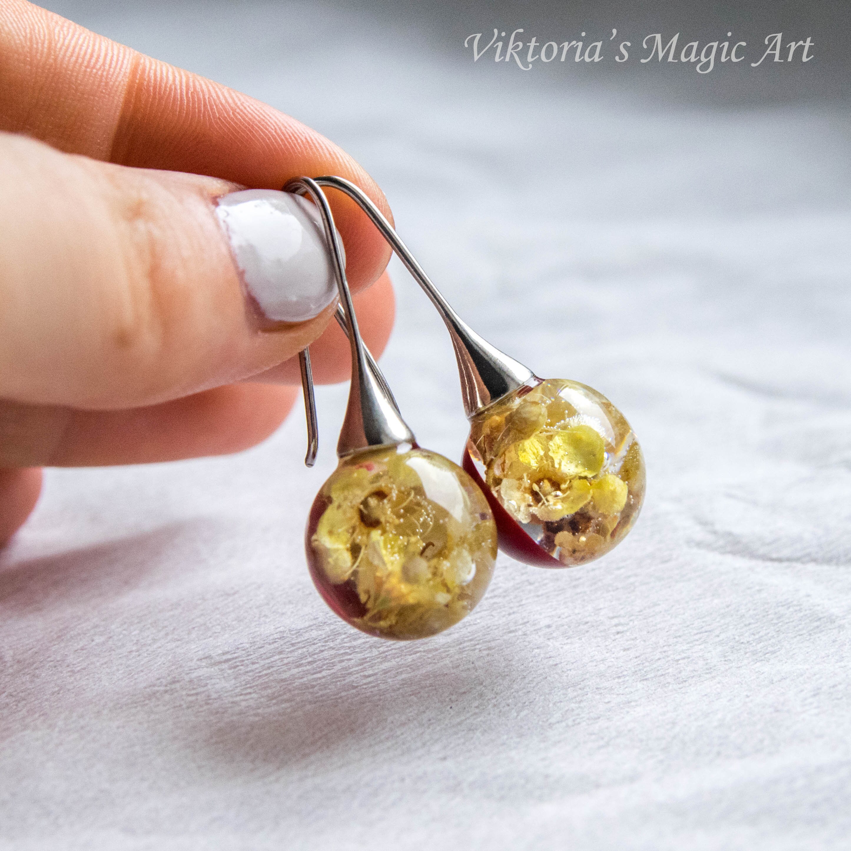Rowan Earrings. Resin Earrings with Real Rowan flower. Dried Etsy