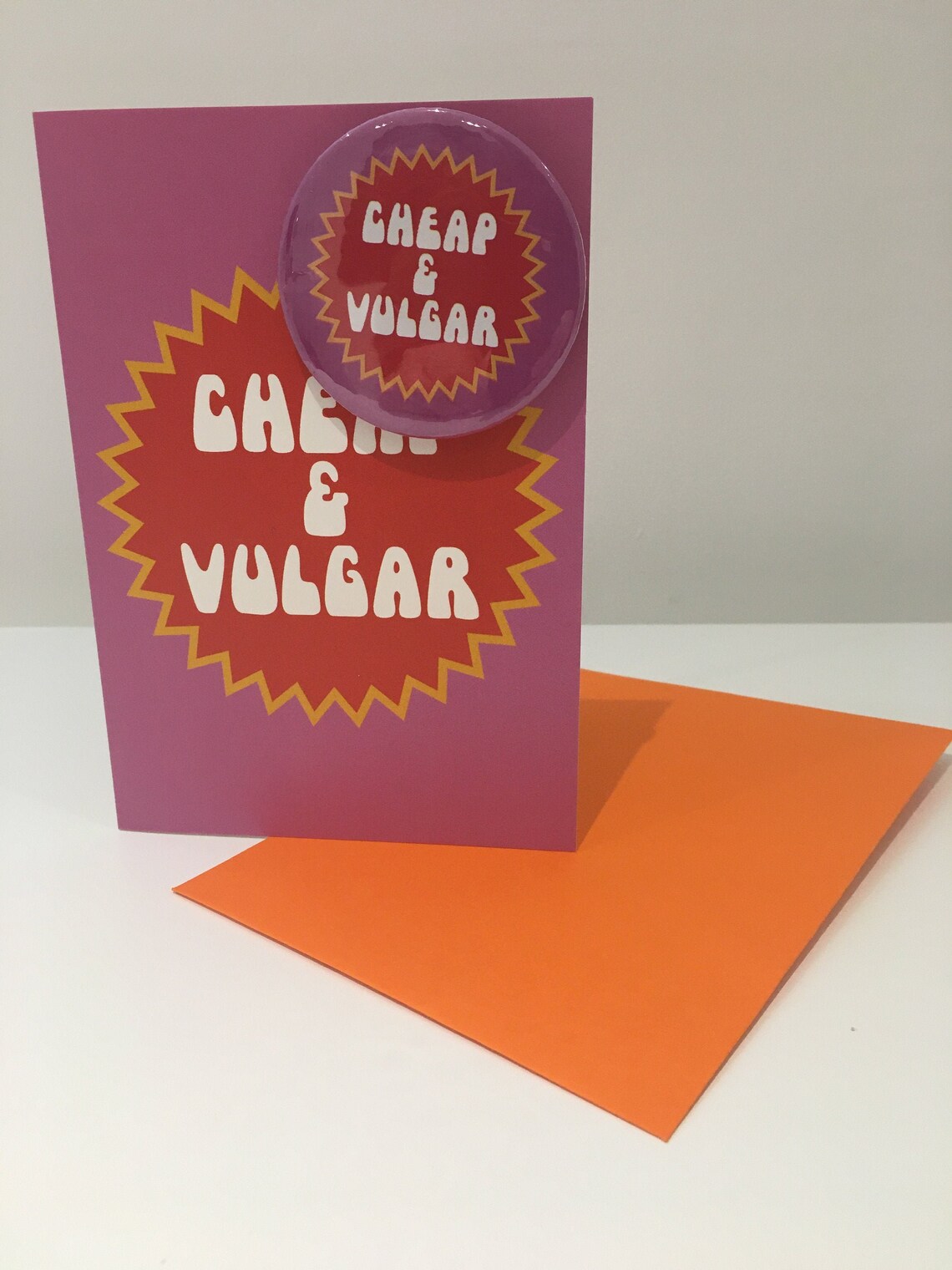 Cheap & Vulgar Greeting Card and Badge Etsy UK