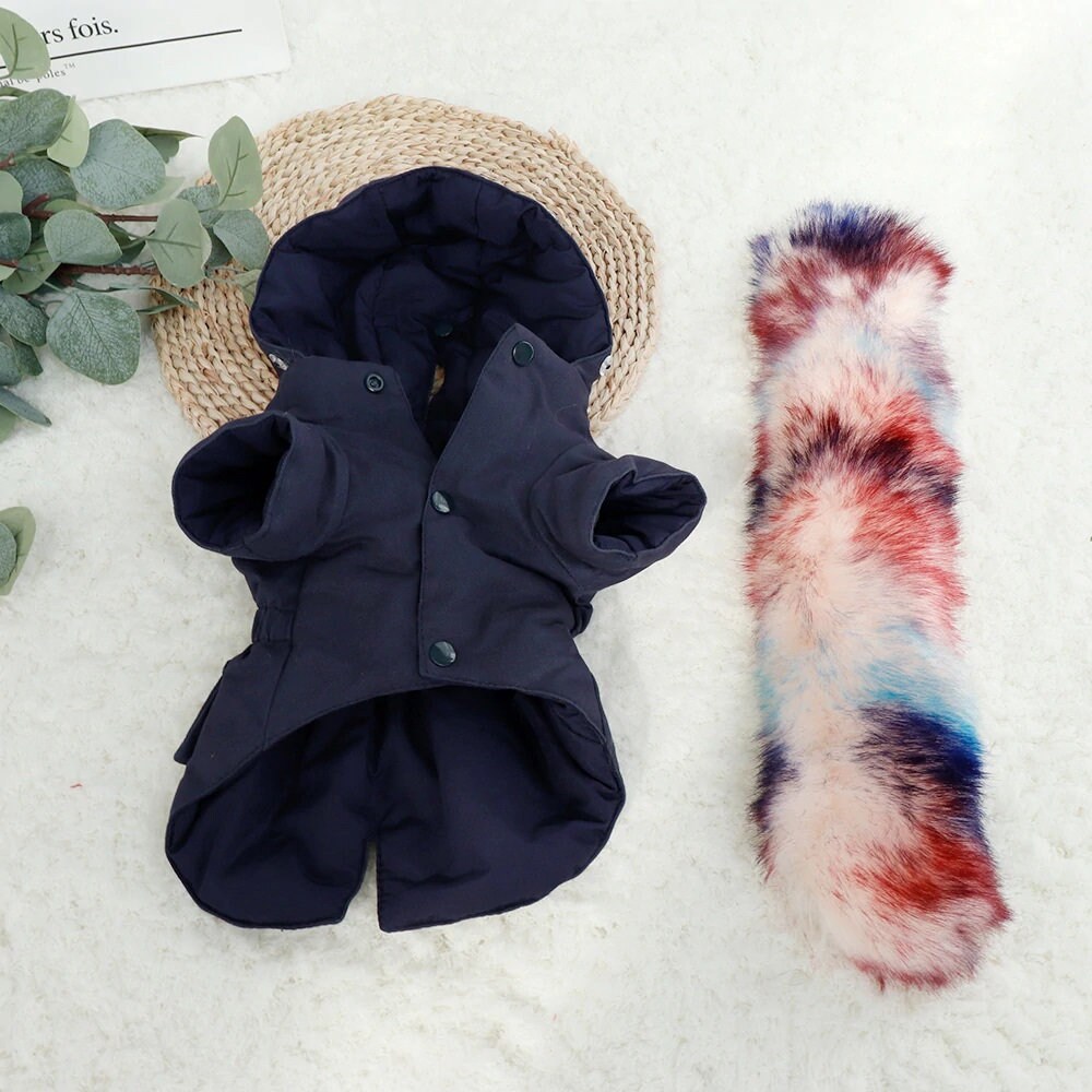 WINTER DOG JACKET Luxury Faux Fur Collar Dog Coat Fur Dog Etsy