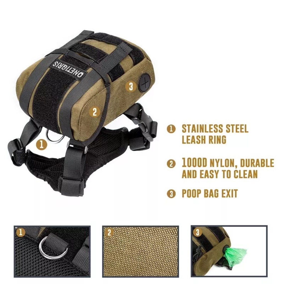 DOG BACKPACK / Small Dog Accessories / Tactical Dog Rucksack / Etsy