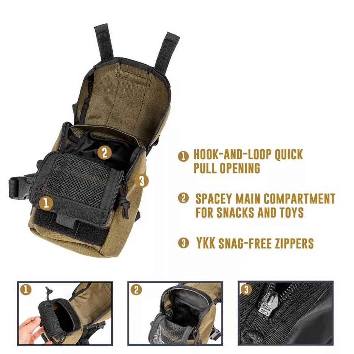 DOG BACKPACK / Small Dog Accessories / Tactical Dog Rucksack / Etsy