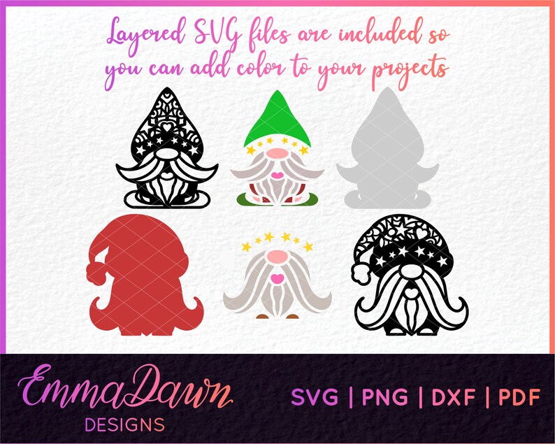 Download The HAPPY HOLIDAY GNOME Svg Bundle Mandala / Zentangle 13 ...