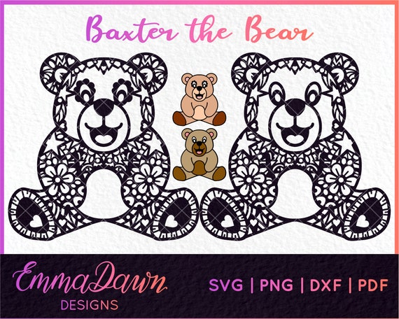 Download Baxter The Bear Mandala Zentangle Design Svg Png Dxf Pdf Etsy