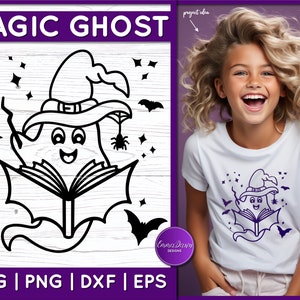 Magic Ghost SVG, Ghost SVG File for Cricut, Ghost Silhouette SVG, Kids Halloween Ghost Design, Ghost Cut File, Ghost Png Clipart