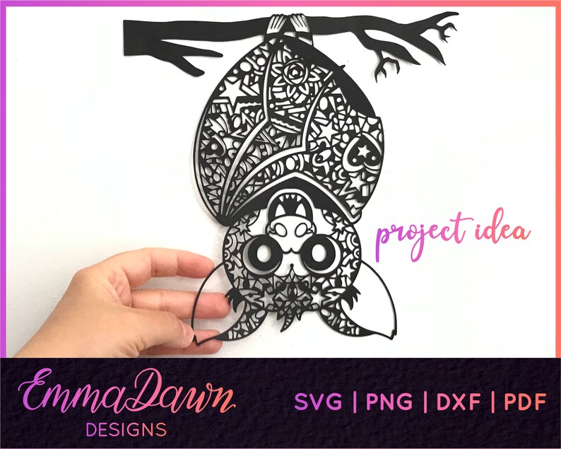Download BINX the HANGING BAT Mandala / Zentangle Halloween Design ...