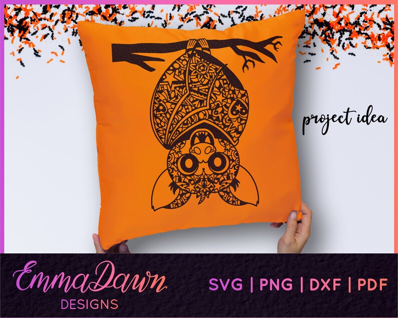 Download BINX the HANGING BAT Mandala / Zentangle Halloween Design ...