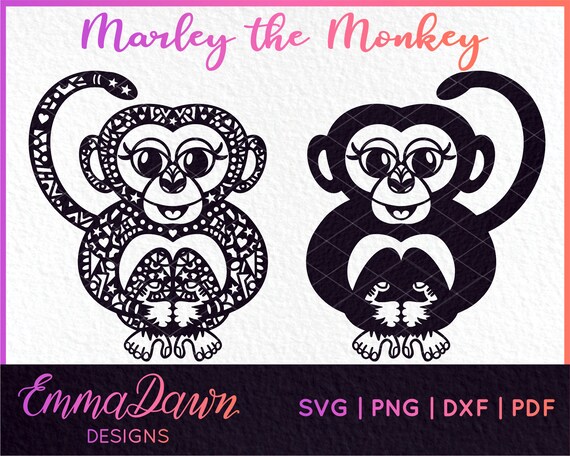 Download Marley The Monkey Mandala Zentangle 4 Designs Svg Png Dxf Etsy