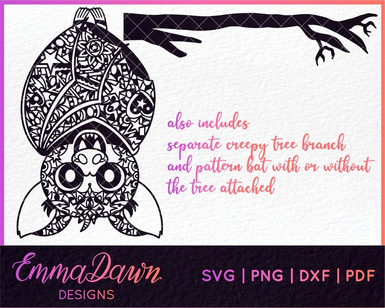 Download BINX die HANGING BAT Mandala / Zentangle Halloween Design ...
