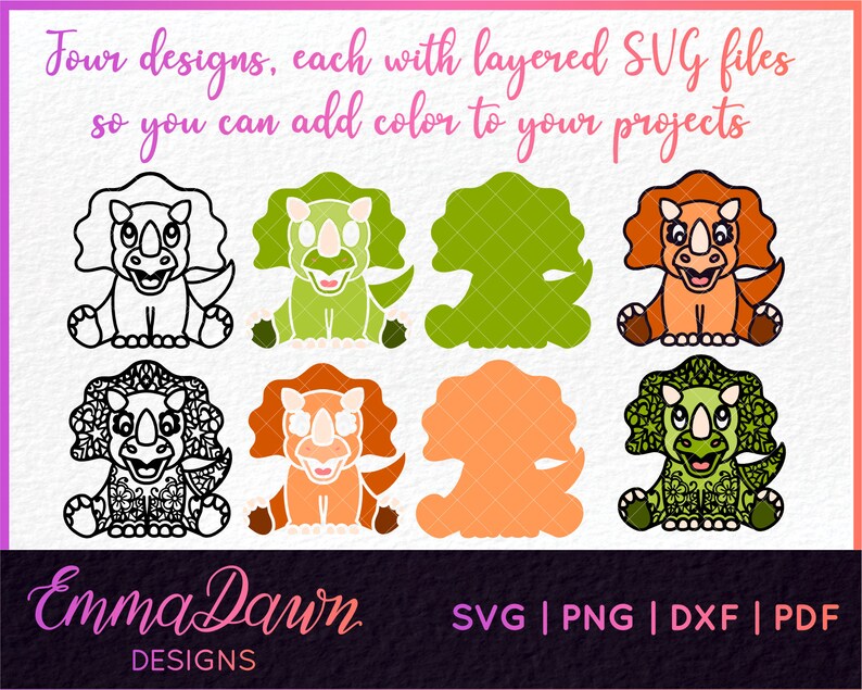 Download The CUTE DINOSAUR BUNDLE Mandala / Zentangle Design Svg ...