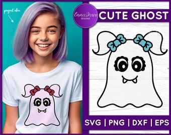 Cute Ghost SVG, Ghost SVG File for Cricut and Silhouette, Ghost Silhouette SVG, Kids Halloween Ghost Design, Ghost Cut File Digital Download