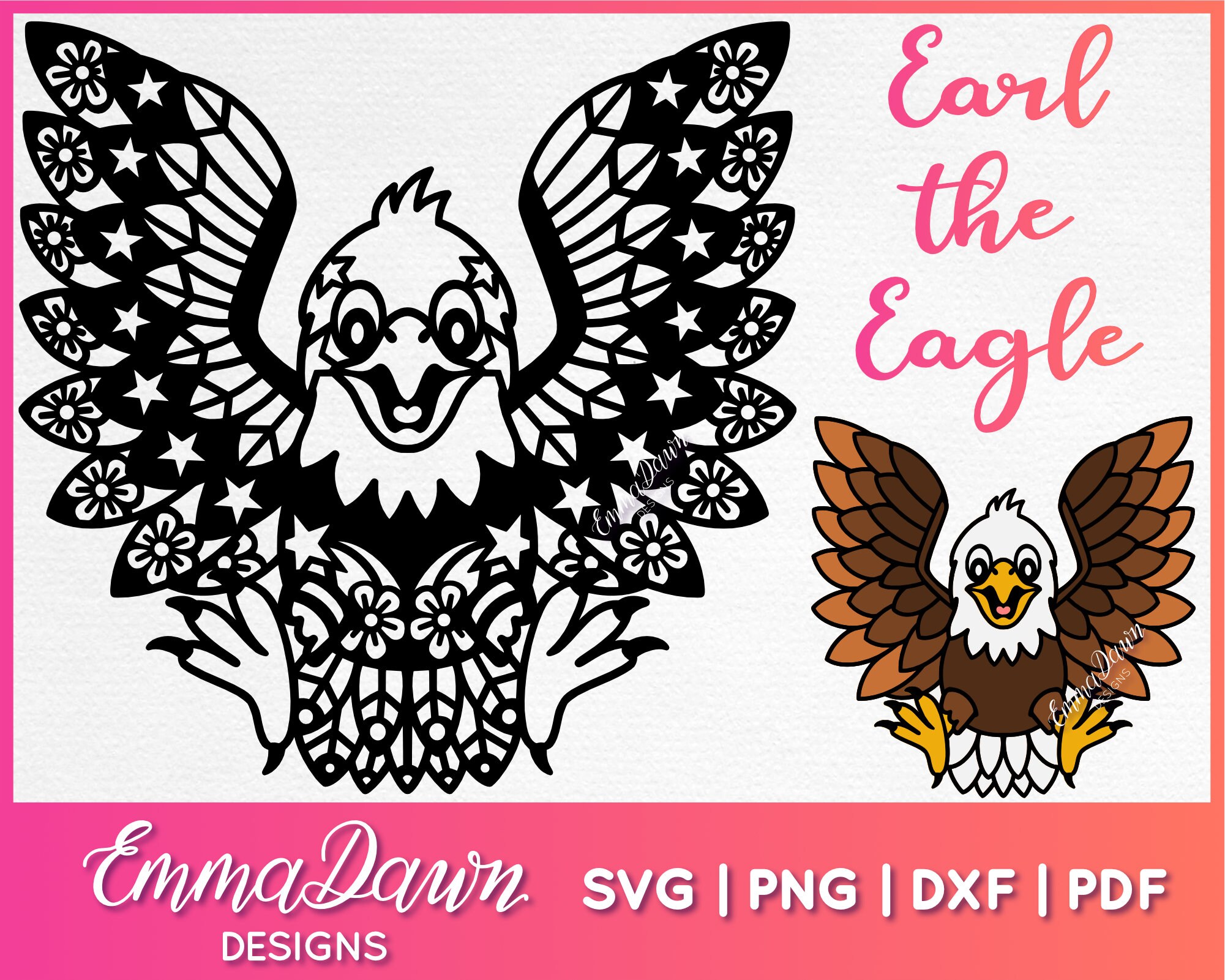 Download EARL el ÁGUILA SVG Mandala Zentangle Designs Bald Eagle ...