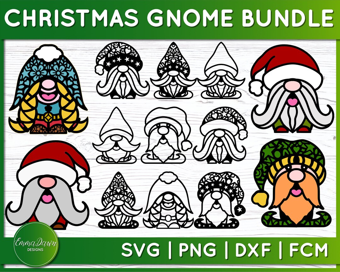 Christmas Gnome SVG Bundle, Cute Gnome SVG for Cricut and Silhouette ...