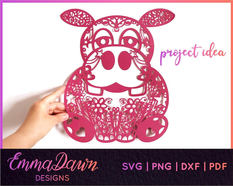 Download HIPPO MANDALA / Zentangle Design Svg Png Dxf Pdf & Fcm | Etsy