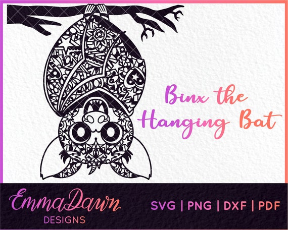 Download Binx The Hanging Bat Mandala Zentangle Halloween Design Svg Etsy