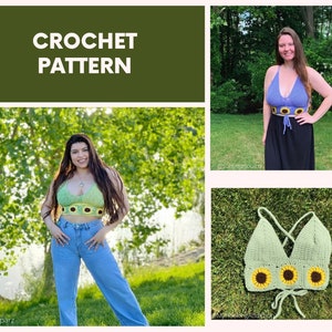 DIGITAL Crochet Pattern Only- Sunny Days Crop Top/Shirt//crochet PATTERN// crochet crop top for any shape and size