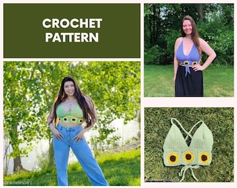 DIGITAL Crochet Pattern Only- Sunny Days Crop Top/Shirt//crochet PATTERN// crochet crop top for any shape and size