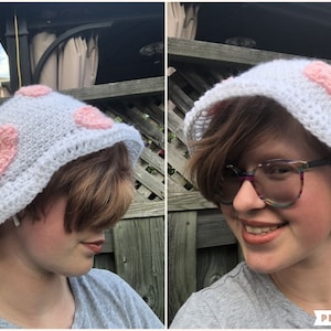 Strawberry Cow Crochet Bucket Hat/Sun Hat