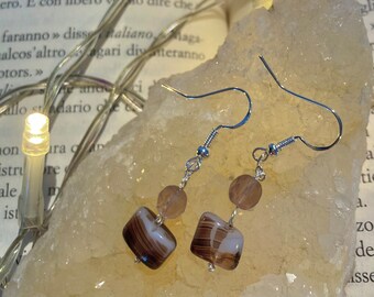 Coffee beads earrings