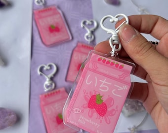 Kawaii Cute Acrylic Keychain, Food Keyring, Kawaii Food