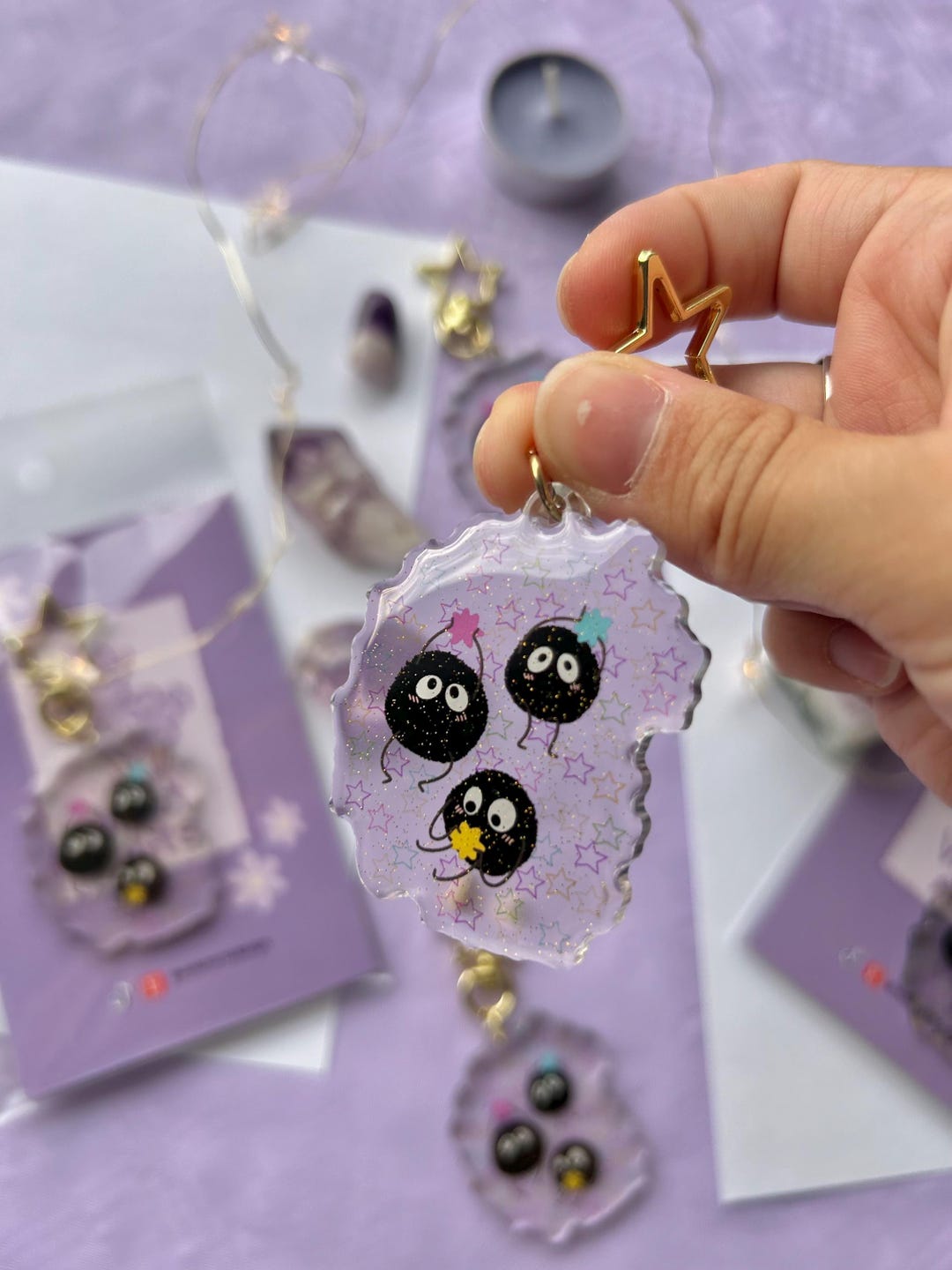 Kawaii Cute Acrylic Keychains, Studio Ghibli Gadget, Sprite Dust ...