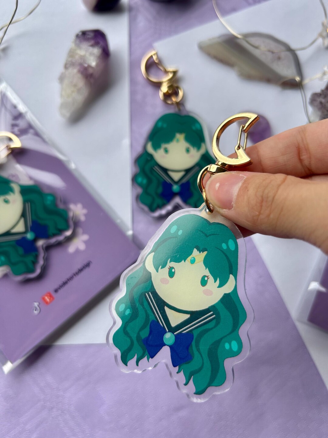 Kawaii Cute Acrylic Keychains, Pretty Guardian, Moon, Sailor, Neptune ...