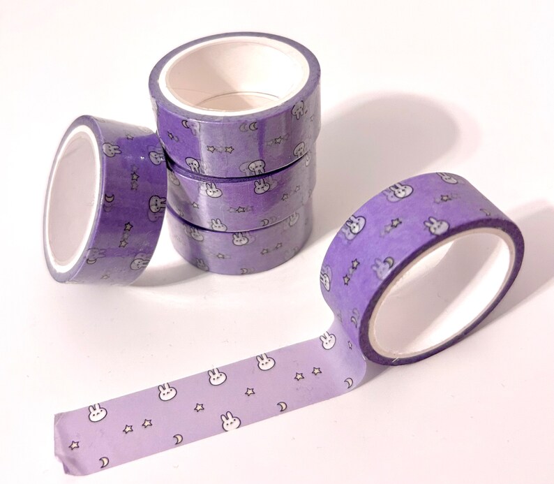 Washi tape, cute scotch, kawaii, Rilakkuma, cute stationary, journaling supplies, scrapbooking, diary supplies Purple bunnies