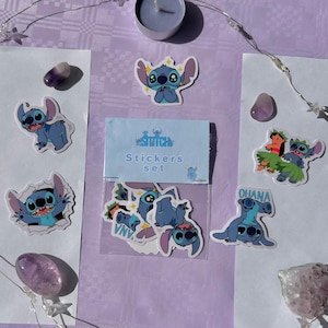 Stitch-Figuren-Fanart, Lilo und Stitch, Ohana, süßes Sticker-Set, Schreibwarenliebhaber, Kawaii, süße Sticker-Sammlung