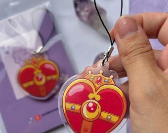 Sailor Moon berlocker, söt väktare Sailor Moon, akrylnyckelring, kawaii, anime, sailormoon brosch, månpinne, krismåne kompakt