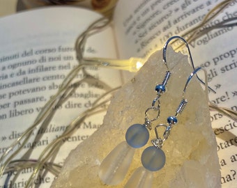 Glass pearl beads earrings